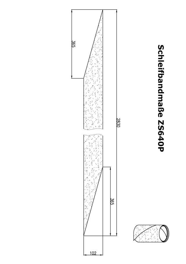 Slipband mått 2830x102 Korn 120 för trä modell SBZS640PK120