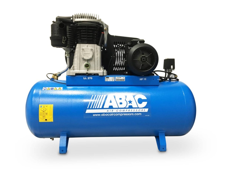 Kolvkompressor - 270 L tankvolym - 10Hk motor - stationär - modell PRO ABAC B7000