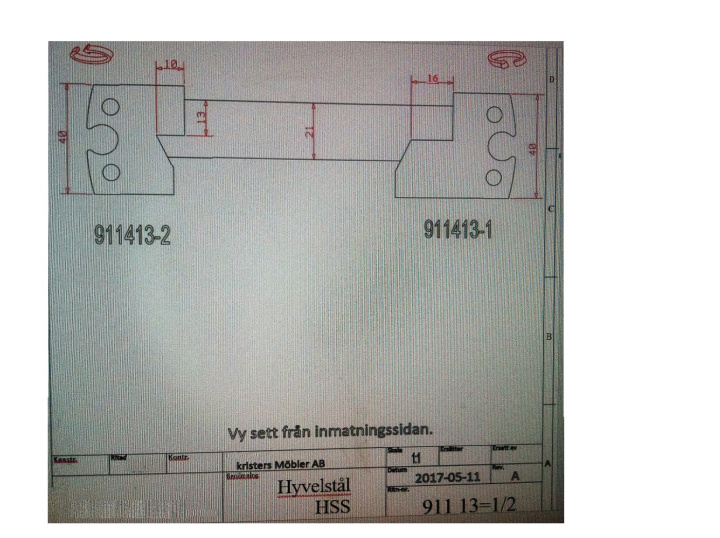 Profilstål HSS tjocklek 5.5 mm ( parvis ) modell 9114131 i gruppen Maskiner / Snickerimaskiner / Verktyg/tillbehör hos Kristers Möbler Maskin AB (34621)