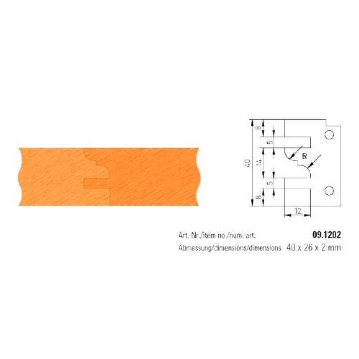 Profilfrässtål nr 2 - kutter mått : 120x40x30mm - modell KPF120Z2F2 i gruppen Maskiner / Metallmaskiner / Slipmaskiner / Övrigt / Kuttrar / Tb-system, profilstål hos Kristers Möbler Maskin AB (34865)